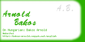 arnold bakos business card